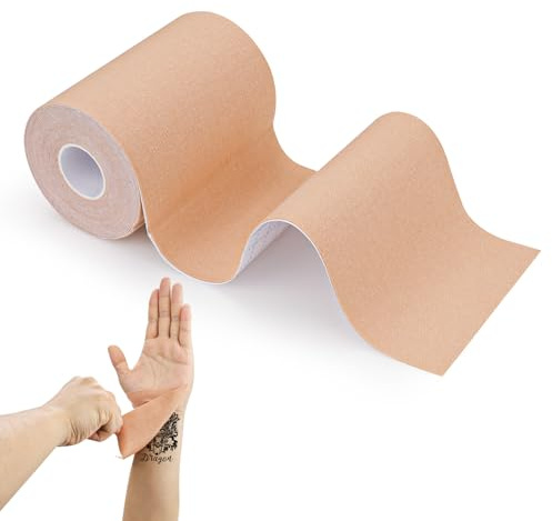 Modixun Tattoo Cover Up Tape, 10 cm x 5 m, atmungsaktives Tattoo-Abdeckband, ultradünn, elastisch und zuschneidbar, ideal zum Abdecken von Narben von großen Tattoos