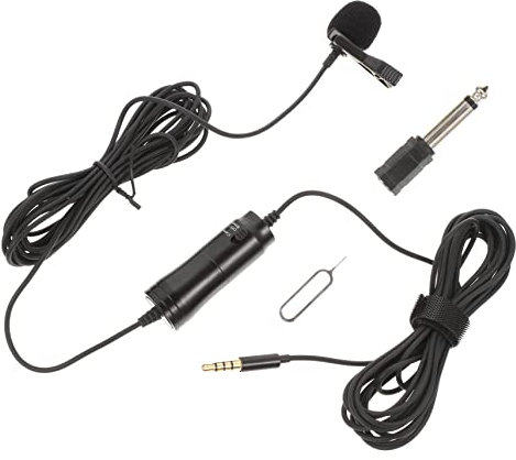 LRXIYODE 1set Microfono Lavalier Professionale Per Computer Tablet e Smartphone Clip Da Bavero Per Interviste e Registrazioni Video Sensibilità e Sonora Design Compatto e Resistente