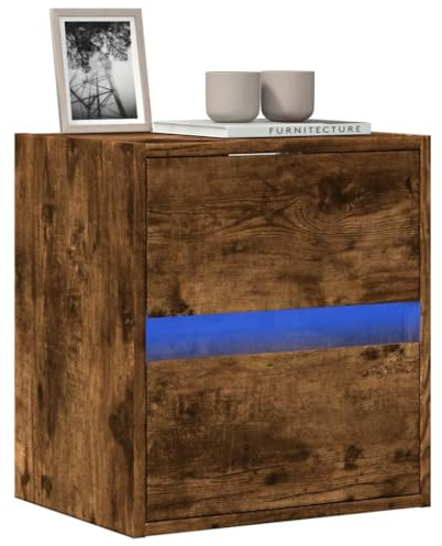 KTHLBRH TV-Wandschrank mit LED-Beleuchtung Räuchereiche tv ständer HiFi Rack hängeschrank tv Regal 41x31x45 cm