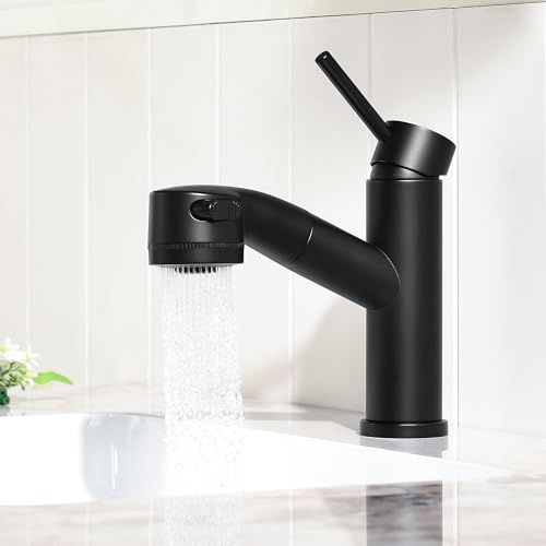 Grifo de lavabo con ducha extensible, grifo de acero inoxidable para baño con mezclador de agua caliente y fría