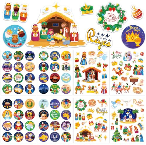 HOWAF 336pcs Pegatinas Reyes Magos para Regalos, Pegatinas Navidad para Regalos de Reyes Magos Decoracion Impermeables Etiquetas reyes magos Etiquetas Adhesivas Navidad pegatinas de navidad Decoración