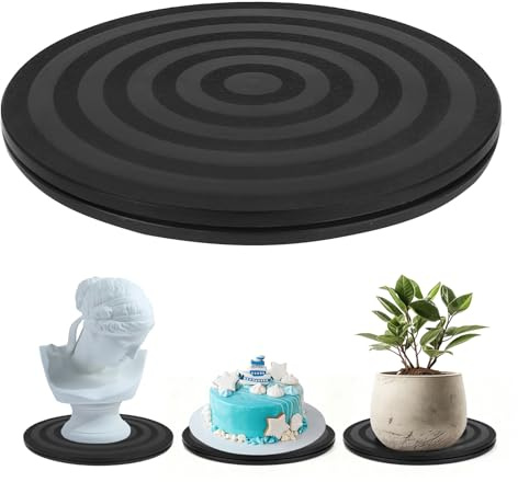 1 plateau tournant universel rotatif à 360 ° - Plateau tournant rond TV avec roulements à billes en acier - Plate-forme rotative de 20 cm - Plateau rotatif multi-usages antidérapant pour gâteau pour