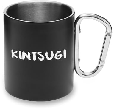 Kintsugi, tazza da campeggio con manico a moschettone, arte giapponese