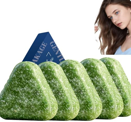 Thuja Leaf Nourishing Shampoo Bar - Deep Cleansing Scalp, Reduces Frizz, Smooths & Strengthens Hair, Infused with Usman Herb, Ginseng, Travel-Friendly Long-Lasting Solid Hair Soap1psc (5PCS)