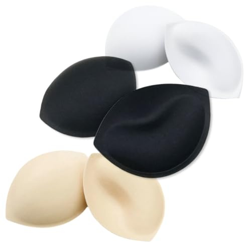 Bra Pads Inserts 3 Pairs Removable Triangle Bra Cups Breast Padding | Push Up Chest Enhancer Bra Foam Sponge Pad for Yoga Sport Bra Swimwear Bikini Evening Gowns Wedding Dresses