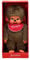 Sekiguchi 255410 - Original Monchhichi Junge, Plüschtier mit rotem Lätzchen und Zöpfen mit Schleifen, ca. 45 cm großes Kuscheltier aus braunem Plüsch
