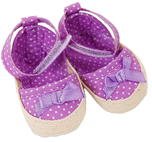 FRILLY LILY Spotty Lilac Dolls Espadrilles shoes large size 8.2 x 4.2 cm.To fit dolls such as 46 cm Baby Annabell