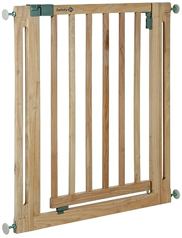Barrière de Sécurité Extensible Safety 1st à Fermeture Facile, Barrière d'Escalier à Fixation par Pression, Barrière pour Bébé Également Pratique pour les Chiens, de 6 mois à 2 ans, Natural Wood