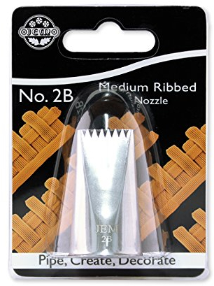 PME JEM Medium Plain / Ribbed Basketweave Piping Nozzle no. 2B, Silver