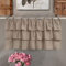 AT17 Gardine Scheibengardine Kurzgardine Bistrogardine mit DREI Rüschen Landhaus Shabby Chic - DREI Rüsche Volant - 140x60 - Taupe