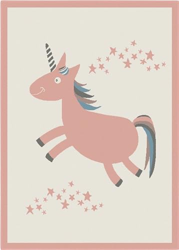 LIVONE Kinderteppich Happy Rugs Einhorn rosa/Creme 160x230 cm