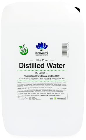 Distilled Water - Pure Steam Distilled H2O - 25 litres - BPA Free Container with 61mm Jerry Can Tap