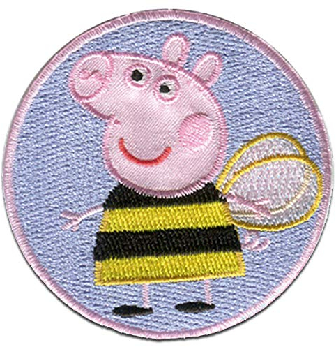 Aufnäher/Bügelbild - Peppa Wutz 'Biene' - bunt - 6,0 x 6,0 cm - by Entertainment One © Patch Aufbügler Applikationen zum aufbügeln Applikation Patches Flicken