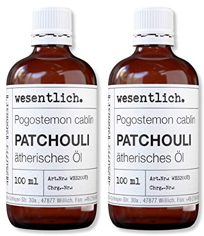 wesentlich. Patchouli - ätherisches Öl - 100% naturrein (Glasflasche) - u.a. für Duftlampe und Diffuser (2x100ml)
