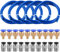 SIQUK 5 Stück PTFE Schlauch Blau Teflonschlauch(1 Meter) mit 10 Stück PC4-M6 Pneumatik-anschlussstücke und 10 Stück PC4-M10 Verbinder für 3D-Drucker 1,75 mm Filament