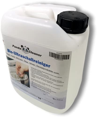 PandaCleaner Flüssigkeit für Ultraschallreiniger - 5L Konzentrat für Brillen, Dentalprodukte, Gold, Münzen, Glas, Uhren(wasserfest) UVM. (5l Kanister)