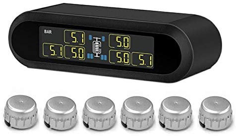 Six Tire Pressure Monitor Four-Wheel Six-Wheel Display Switch Convenient Installation Compact Sensor for Six-Wheeled Trucks