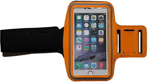 Fitness Sportarmband kompatibel für Apple iPod Touch 3G 4G 5G 6G Armband Handy Oberarm Halter für Fitness, Joggen, Laufen Hülle Tasche Blank Klein Orange