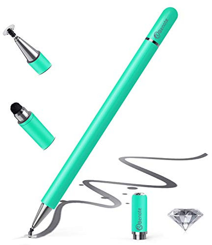 Benote Fine Tip Stylus Pens for Touch Screen - Magnetic Disc Universal for iPad, iPhone, Apple, Android, Tablet, HP Chromebook, Phone - Turquoise