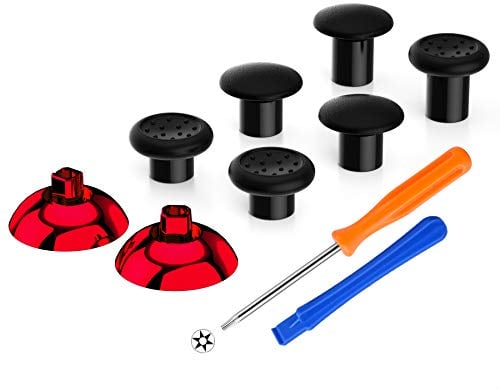 eXtremeRate ThumbsGear Joysticks Ajustables para Mando Xbox Series X S/One Elite/One S X - Joystick Ergonómico con Grip Convexo Cóncavo de 3 Alturas Thumbsticks para Xbox Control (Rojo Cromo)