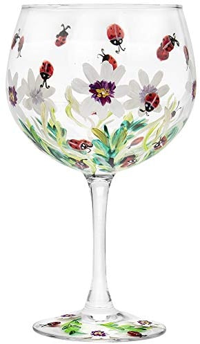 The Leonardo Collection Lynsey Johnstone Marienkäfer-Gin-Glas, handbemalt, mit Geschenkbox, mehrfarbig, JNS_475167