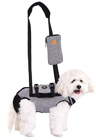 Ownpets Tragehilfe Geschirr, Hebegeschirr für kleine Hunde, Tragtuch für Haustier, Ganzkörpergeschirr, Hunde Tragetasche mit Schultergurt, Weich, Wasserdicht, Einstellbar, M