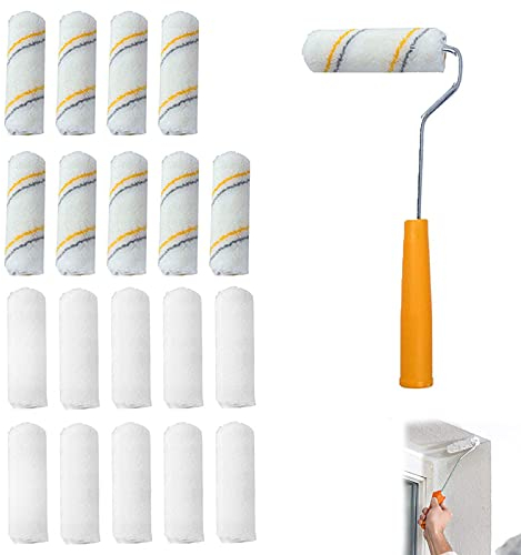 Wandfarbe Farbe Rollerpinsel Farbwalze Pinsel Set Roller Walze Farbrollen Wandfarbe Mini Farbwalze Farbroller Farbroller Set Wandfarbe FüR Fassadenfarben GebäUdedekoration 30 X 10 Cm 20 StüCke
