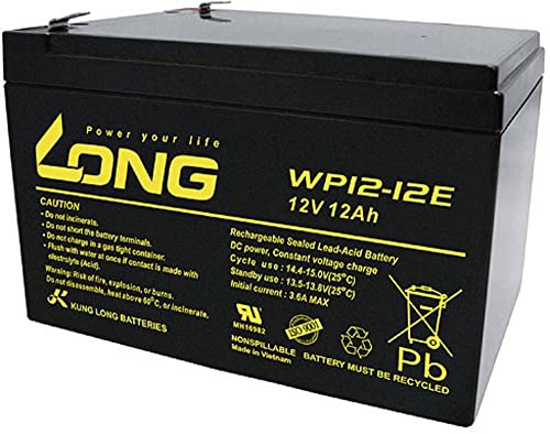 Long WP12-12E WP12-12E Battery al Piombo 12 V 12 Ah Piombo AGM (L x W x D) 151 x 98 x 98 mm Spina Piatta 6.35 mm
