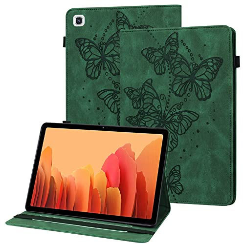GLANDOTU Funda para Samsung Galaxy Tab A7 10,4 Pulgadas 2020, PU Titular de la Pluma Standing Billetera Cover Protectora Tablet Samsung Galaxy Tab A7 T500/T505/T507 (Mariposa Verde)