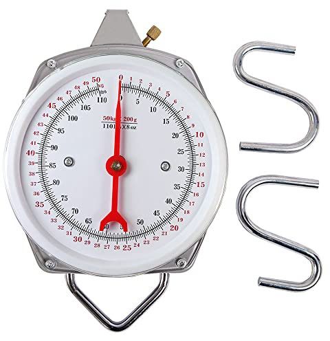 Federwaage Waage, zum Aufhängen, 50 kg, industrielle Hängewaage, mechanische Hängewaage für Küchenangeln, mechanische Gepäckwaage