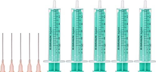 MedixX 5 Stück Spritzen-Set mit stumpfer Nadel verschiedene Größen für Hobby und Heimwerk - Spritzen einzeln steril verpackt (5x 10ml Spritze & 5x Kanüle)
