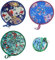 XDANWNG 4 PCS Round Folding Handheld Fan Portable Japanese Style Summer Foldable Fan for Festival Party Wedding Gifts Home Decor Home Office (Random Color)