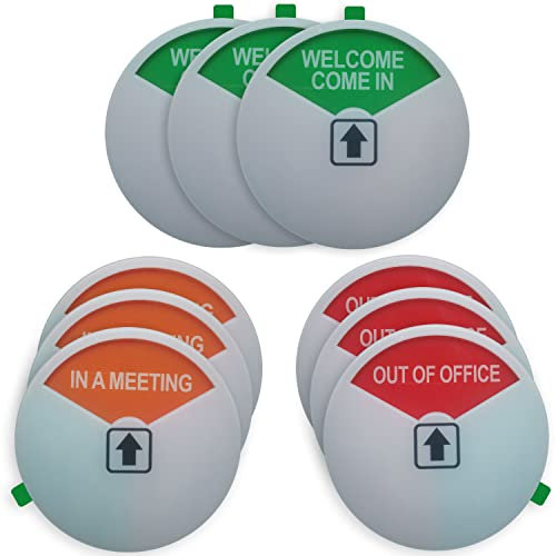 Dmytop Privacy Sign,Out of Office Sign, Please Come In Sign, In a Meeting Sign, Office Sign, Conference Sign for Offices (White-3 Pack), 4 x 4 Inches (ACYLIC-03BLUEWHITE-US)