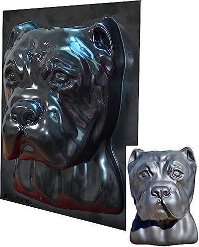 BETONEX Gießformen für Beton Kopfbüste Hund Gips Beton Dog Gartendeko Wanddeko D83