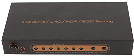 Convertitore Estrattore Audio EARC ARC 4K 60Hz, HDR HDMI a HDMI Ottico 7.1/5.1CH Stereo 3.5mm, Supporto HDCP 2.2 HDR, UHD, HLG, per Vision