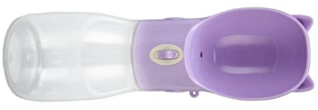 Pet Water Dispenser, Multipurpose BPA Free Dog Water Bottle 550ml for Dogs for Hamster animals Hiking for Travel (Purple)