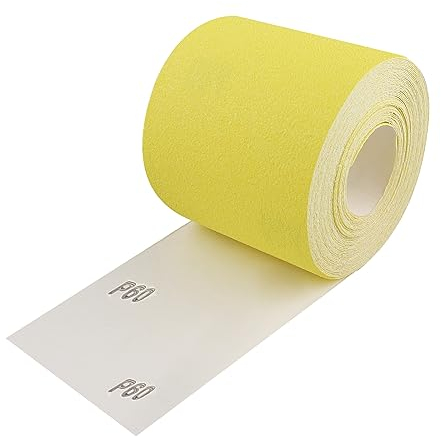 Shineboc Sandpaper Roll Yellow, 93mm x 10m, 60 Grit, Quartz Sand Abrasive Sanding Paper for Wood, Metal, Paint, Plaster, Filler, Automotive, Compatible with Machine Sanders