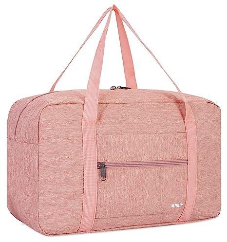 Handgepäck Tasche für Flugzeug Reisetasche Klein Faltbare Handgepäck Ryanair 40x20x25cm Sporttasche Krankenhaustasche Weekendertasche von WANDF (Denim Dunkelrosa 20L)