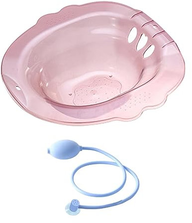 predolo Traslucido Bidet 15x15x4,7, Bidet Portatile per WC per Chi Soffre di Emorroidi, Hip Basin Bidet con Sciacquone per Adattarsi alla Maggior Parte dei Sedili WC Standard, Rosso