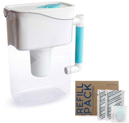 Phox Wave 2,8-Liter-Wasserfilterkrug und nachfüllbare Patrone (Softener-Pack)