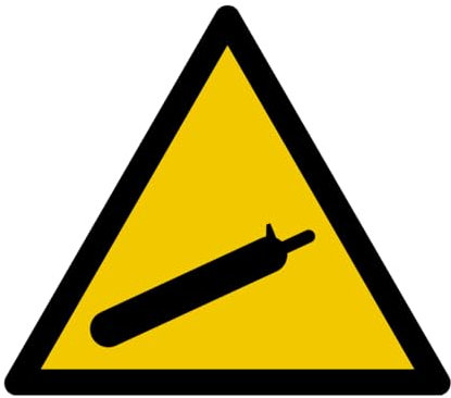 W179 - Bouteille de gaz - Panneau et Signalétique d'avertissement - Dimensions au choix - Norme ISO 7010