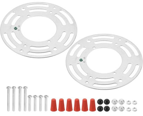 PATIKIL 4 Leuchte Montagewinkel 2 Set Rund Deckenleuchte Platte Kit Wand Stahl Leuchte Querstange Hardware für Hängeleuchte Kronleuchter