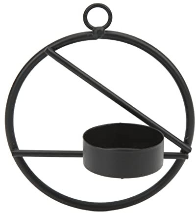 Fuerdich Kerzenhalter, Modern, Minimalistisch, Metall, Rund, Zum Aufhängen an Der Wand, Teelichthalter, Vintage, Leicht zu Reinigen, Teelichthalter, Büro Für Heimdekoration (schwarz)