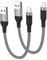Short USB C Cable 0.5m 2 Pack, USB A to USB Type C Fast Charging Charger Lead Nylon Braided Compatible with Samsung Galaxy S20 S10 S9 S8 Plus Note 10 9 8 (Grey)