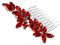 VINTORKY Kopfbedeckungen für die Braut Strass-Haarkämme Blumen-Edelstein-Haarkamm haarspange hochzeit haarnadeln hochzeit Haarschmuck für die Hochzeit Haarkämme für die Hochzeit einfach rot