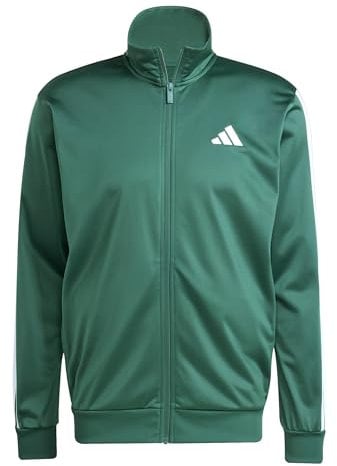 adidas Men's 3 Stripes Tricot Regular Track TOP, Collegiate Green, M