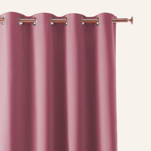 ROOM99 Vorhang mit Silberen Ösen Aura 140 x 250 cm Breite x Höhe Schiebegardinen Modern Curtain Wohnzimmer Schlafzimmer Rosa, 1 Stück