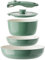 Redchef Green Ceramic Cookware Set, 5-Piece, Non-Toxic, Detachable Handles, Oven & Dishwasher Safe, Stackable, Space-Saving, PFAS & PTFE & PFOA Free