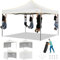 Hoteel Gazebo 3x3 Pieghevole Impermeabile Esterno Resistente, Gazebo da Giardino Robusto con 4 Pareti Laterali e Finestre con Zanzariera, Protezione UV 50+ per Feste, Festival, Campeggio, Bianco