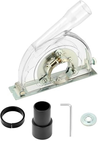 LICHIFIT Clear Cutting Dust Shroud for 4” / 5” Hand Angle Grinder and 3”/4”/5” Saw Blades, Transparent Grinding Cover Guard Angle Grinder Dust Collection Cover Attachment
